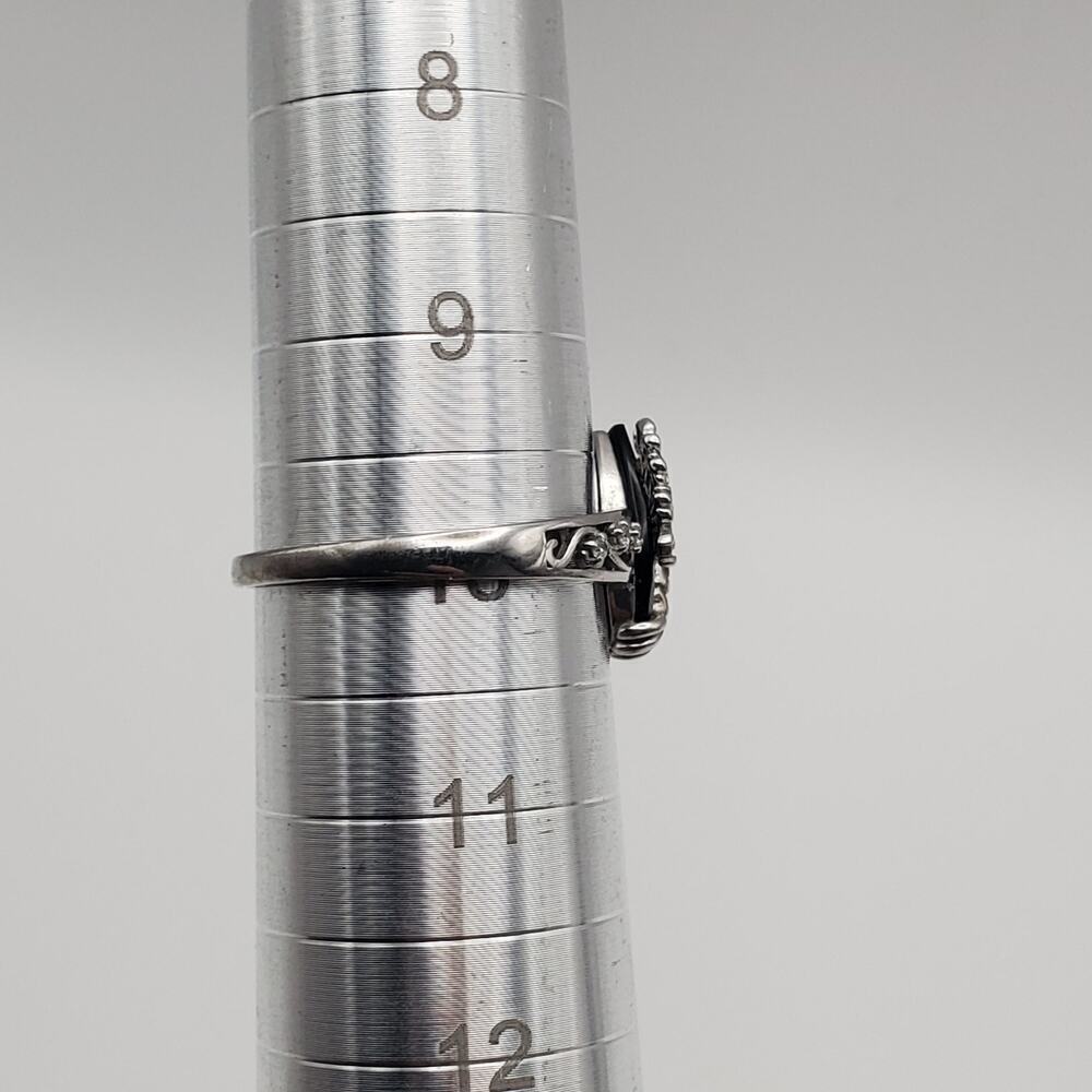 YFN Black Tourmaline Ring – Sterling Silver Crystal Tree of Life Design Size 10 - Picture 8 of 9